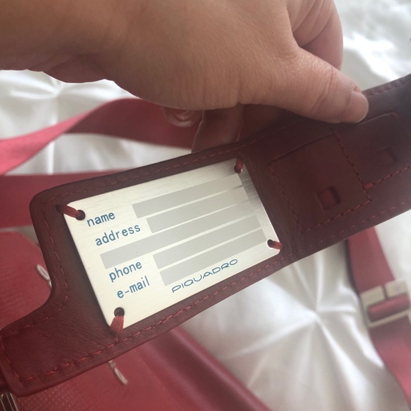 Piquadro red leather bag - Picture 5 of 6